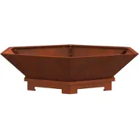 vidaXL Foyer marron 100 x 100 x 28 cm en acier résistant aux intempéries
