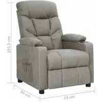 vidaXL Fauteuil relax gris clair Tissu