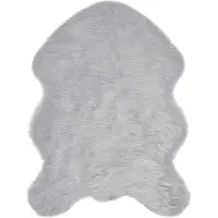 vidaXL Tapis en Peau de Mouton Synthétique Gris 80 x 118 cm Polyester
