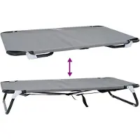 vidaXL Lit pour chien , gris clair, 90 x 55 x 18 cm, acier