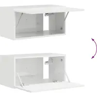 vidaXL Ensemble d'étagères murales pour téléviseur, à fixation murale, 4 pièces, blanc, bois composite