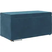vidaXL Tabouret bleu 81 x 41 x 40 cm Velours et bois d'ingénierie