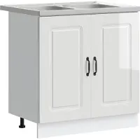 vidaXL Armoire de cuisine Kalmar, blanc brillant, 80 x 46 x 81,5 cm
