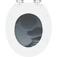 vidaXL Abattant de WC à fermeture douce, gris, 44 x 38 cm, plateau en MDF