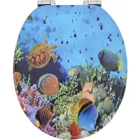 vidaXL Siège de WC à fermeture douce, bleu marine foncé, 44 x 38 cm