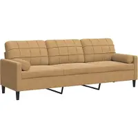 vidaXL Canapé 3 places avec oreillers décoratifs marron 210 cm velours