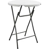 Koopmans Table haute ronde - - 80 x 110 cm - plastique - pliable et robuste - pour fêtes et événements - blanc