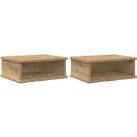 vidaXL Table de chevet 2 pcs Chêne artisanal 40 x 31 x 15 cm