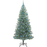 vidaXL Arbre de Noël artificiel floconné de neige avec lumière LED