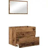 vidaXL Ensemble de meubles de salle de bain, 2 pièces, bois de récupération, 57 x 37 x 45 cm