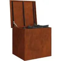 vidaXL Coffre de rangement de jardin en acier 55 x 50,5 x 50 cm 220 rouillé