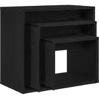 vidaXL Table Gigogne 3 pcs Chêne noir Bois d'ingénierie