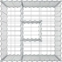 vidaXL Lit Surélevé Gabion Argenté 60 X 60 X 55 Cm Acier Galvanisé