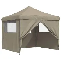 vidaXL , tente de fête, 292 x 292 x 315 cm, couleur taupe, tissu Oxford