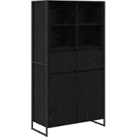 vidaXL Sideboard noir imitation chêne 81 x 36 x 150.5 cm Bois composite
