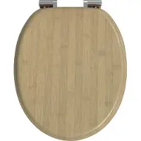 vidaXL Siège de toilettes à fermeture douce, couleur bambou clair, 44 x 38 cm