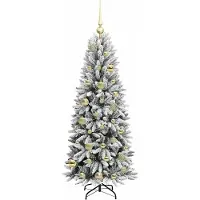 vidaXL Sapin de Noël artificiel avec 150 LED avec support Blanc 120 cm