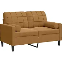 vidaXL Canapé 2 places avec coussins décoratifs brun 120 cm velours