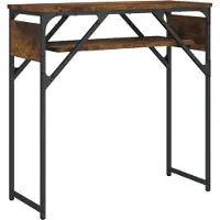 vidaXL Table console avec étagère chêne fumé 75x30x75 cm