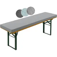 Sleepling Surface de banc pour la bière 220 x 25 cm, gris clair, épaisseur 4 cm, avec boucles de maintien pour la fixation, extra épais,