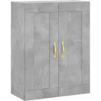 vidaXL Highboard gris béton 69,5x34x180 cm Bois composite