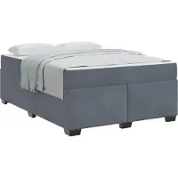 vidaXL Cadre de lit avec matelas gris foncé 140 x 200 cm Tissu