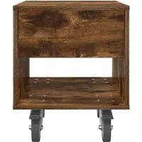 vidaXL Table de chevet Chêne fumé 40,5 x 40 x 48 cm Bois d'ingénierie