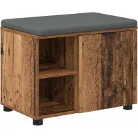 vidaXL Banc d'entrée avec coussin Uni Bois ancien 60 x 38 x 46 cm