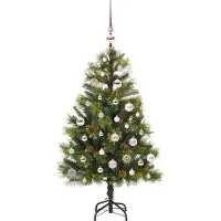 vidaXL Sapin de Noël artificiel avec branches pliables et cônes 150 cm
