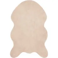 vidaXL Tapis antidérapant en Fourrure artificielle de lapin OLITE Taupe