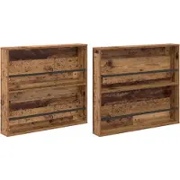 vidaXL Étagère à magazines 2 pcs Vieux bois 80 x 12 x 70 cm Bois composite
