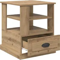vidaXL Cabinet de chevet avec tiroir chêne artisanal 50 x 50 x 60 cm