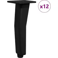 vidaXL Pieds de support, 12 pièces, noirs, 40 x 40 x 100 mm, en fer