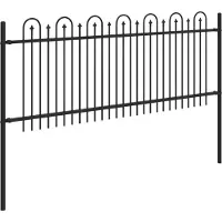 vidaXL Clôture en forme de pointe, modèle DRONTEN, 200 x 130 cm, acier avec revêtement en poudre