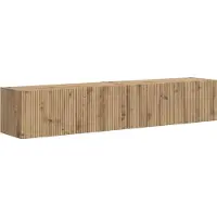 vidaXL : Meuble mural pour télévision, 2 pièces, en bois stratifié imitation chêne