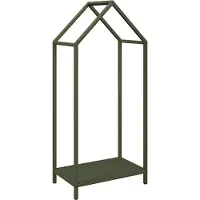 vidaXL Étagère à bois de chauffage vert olive 40x25x90 cm Acier laminé à froid