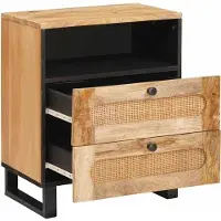 vidaXL Cabinet de chevet Naturel 50 x 33 x 60 cm Bois de mangue massif