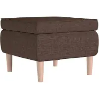 vidaXL Tabouret avec pieds en bois Marron Tissu