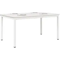 vidaXL Table de salle à manger blanche 150 x 90 x 75 cm Pin massif