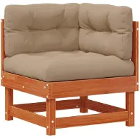 vidaXL Canapé d'angle de jardin en pin massif, finition cirée