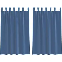 vidaXL Voile Rideaux avec passants 2 pcs. Bleu roi 140x175 cm