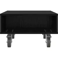 vidaXL Table d'appoint avec roues Chêne noir 50 x 50 x 30 cm