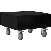 vidaXL Table d'appoint avec roues Chêne noir 50 x 50 x 30 cm