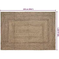 vidaXL Tapis Naturel et noir 160 x 230 cm Jute