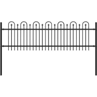 vidaXL Clôture en forme de pointe, modèle DRONTEN, 200 x 110 cm, acier avec revêtement en poudre