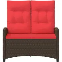 vidaXL Banc de jardin marron et rouge 105 x 60 x 112 cm Acier et polyester