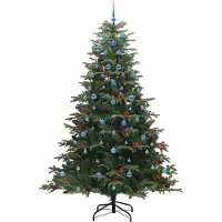 vidaXL Sapin de Noël artificiel Vert 240 cm PVC, métal et plastique
