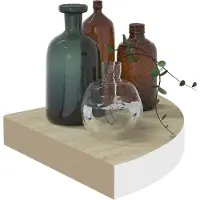 vidaXL Étagère d'angle murale Chêne et blanc 35x35x3,8 cm MDF