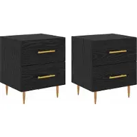 vidaXL Cabinet de chevet 2 pcs Chêne noir 40 x 35 x 47,5 cm