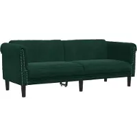 vidaXL Canapé 3 places vert foncé velours